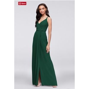 David’s Bridal Double Strap Georgette Wrap Dress